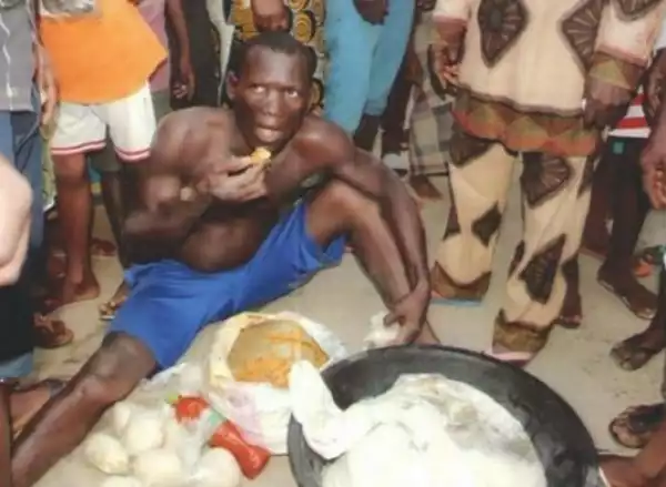 Recession? Man arrested for stealing pot of soup, wraps of fufu and half basin of garri